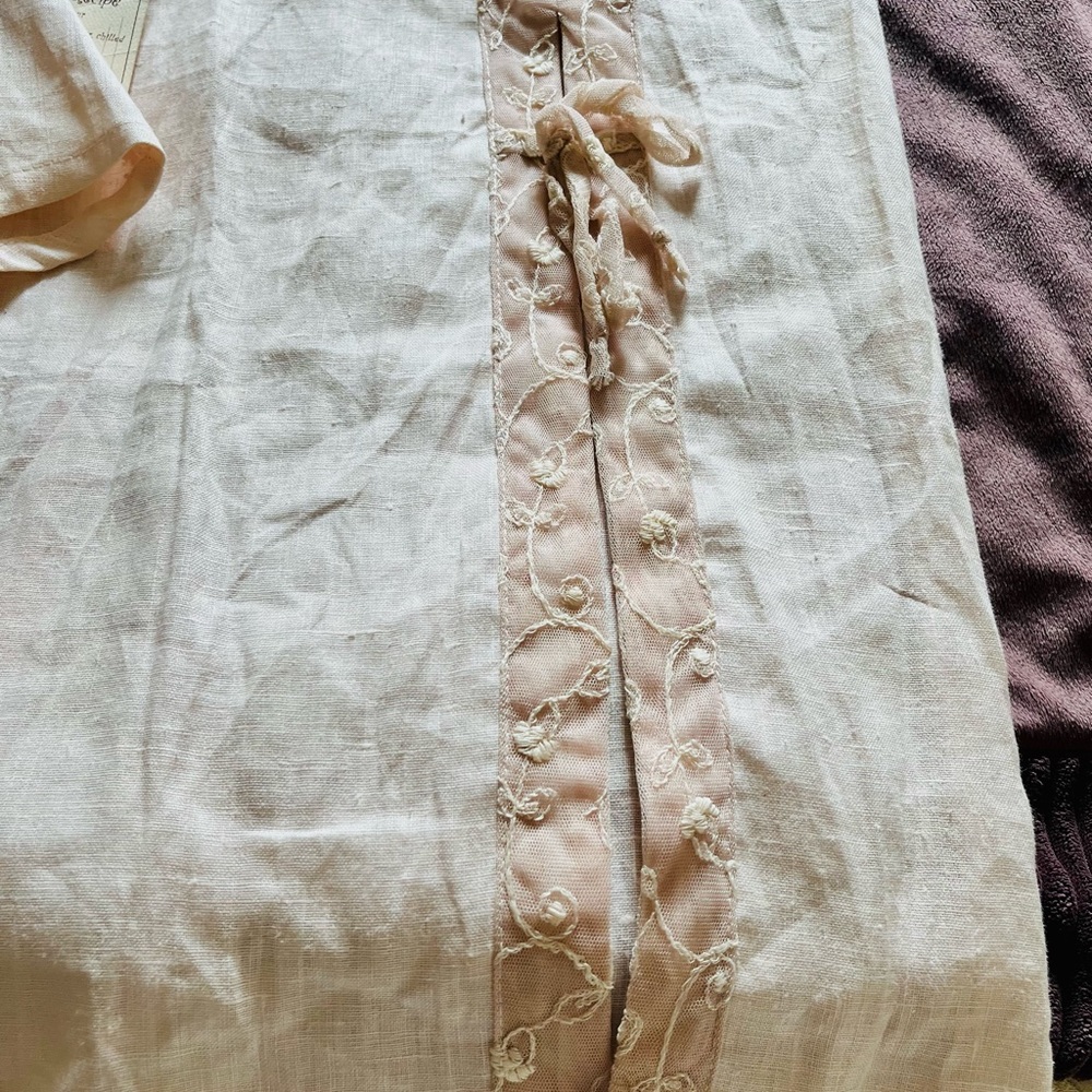 Vintage (2000) light pink Linen Suit Dress Neil & David Tea and Scones NWT - Picture 3 of 8
